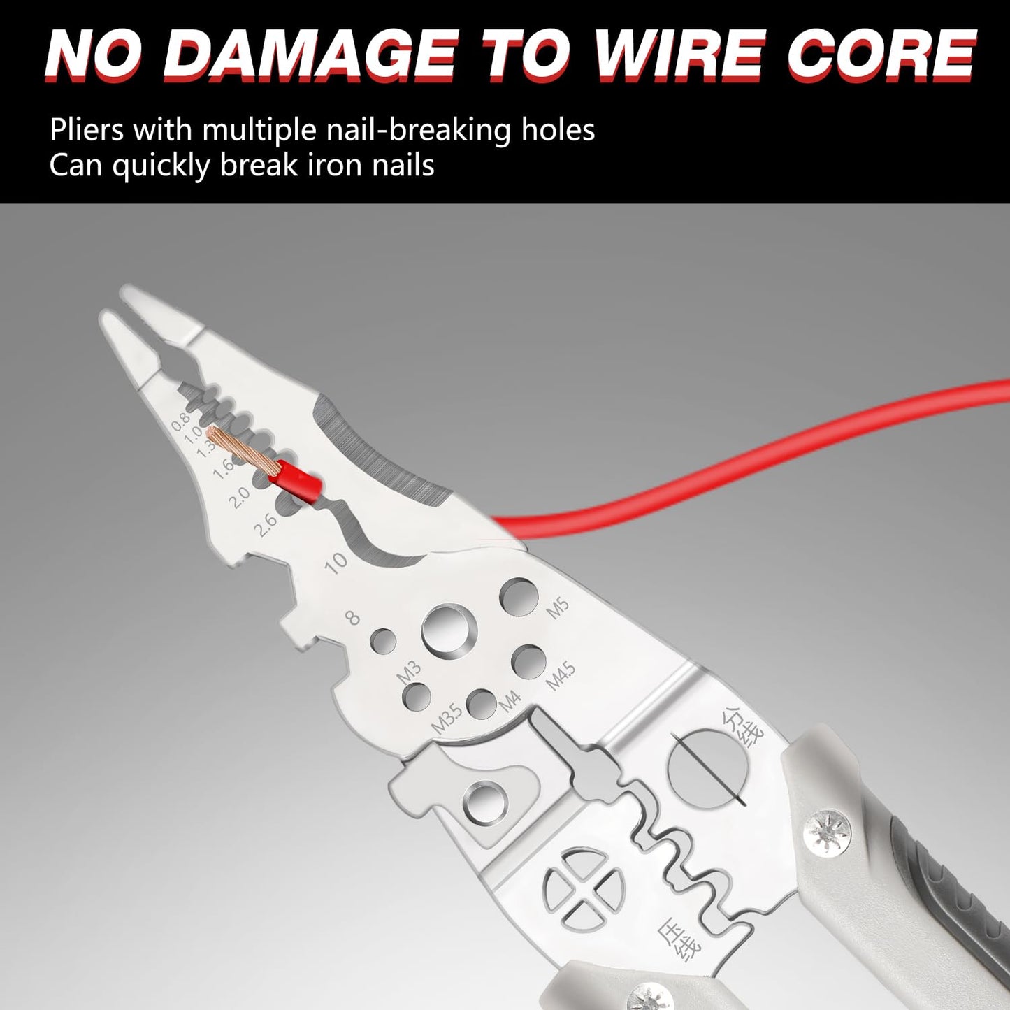 Wire stripper pliers ergonomic handle grip
