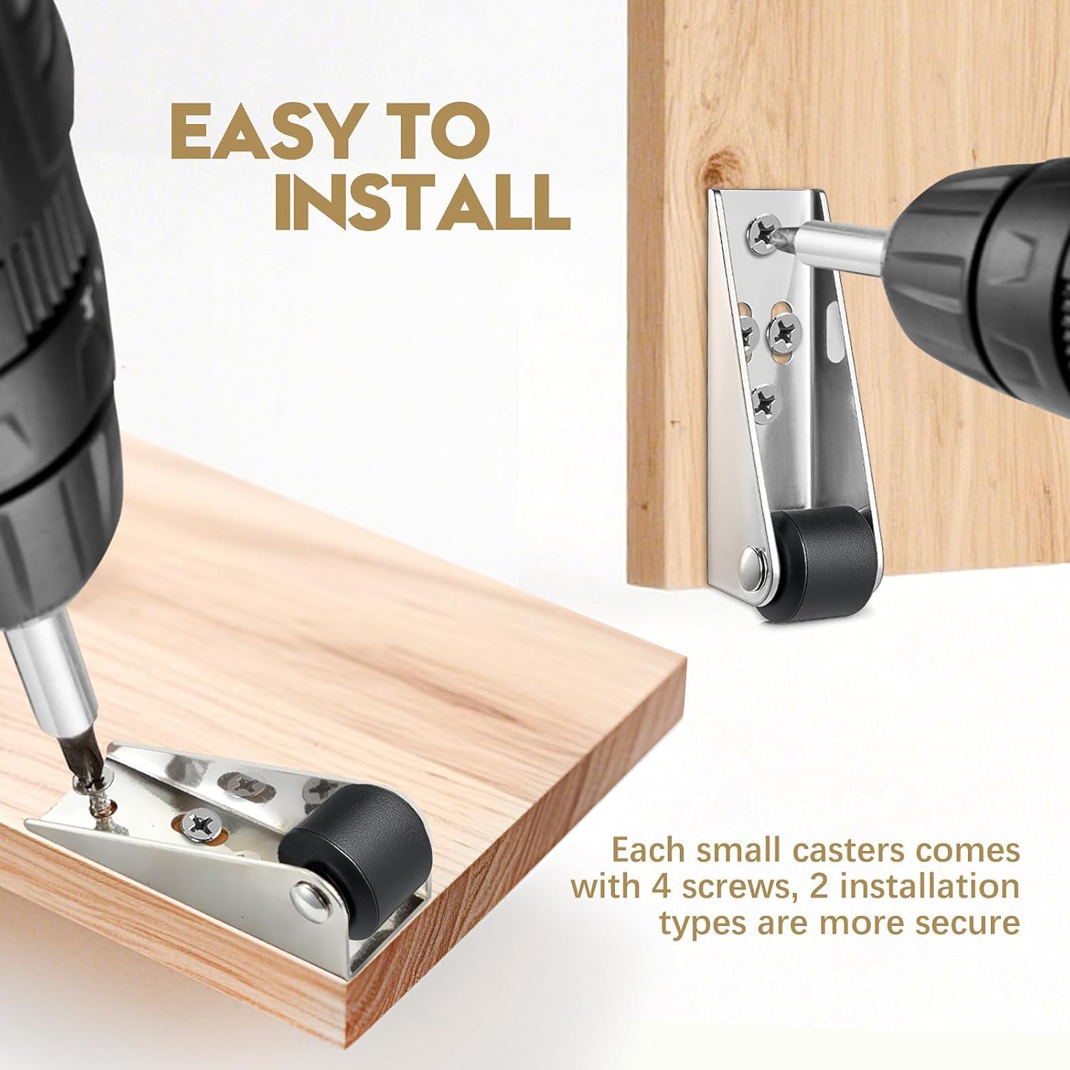 Heavy Duty Rigid Caster Wheels set of 4