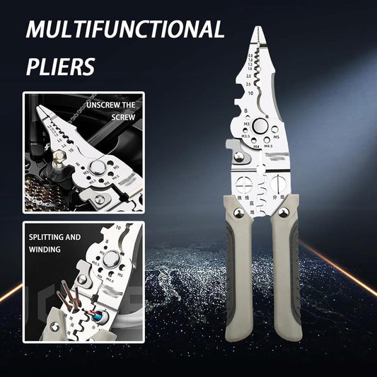 Heavy-Duty Multi-Function Wire Stripper and Crimping Pliers