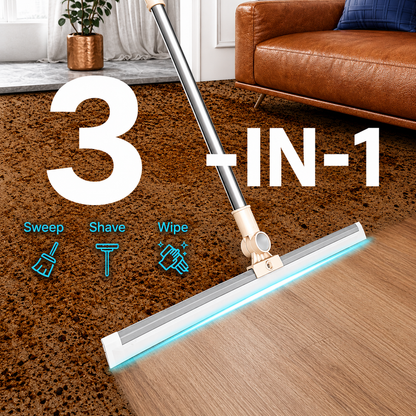 Heavy Duty Magic Broom Silicone Floor Wiper–Premium Floor Squeegee with Stainless Steel Extendable Handle